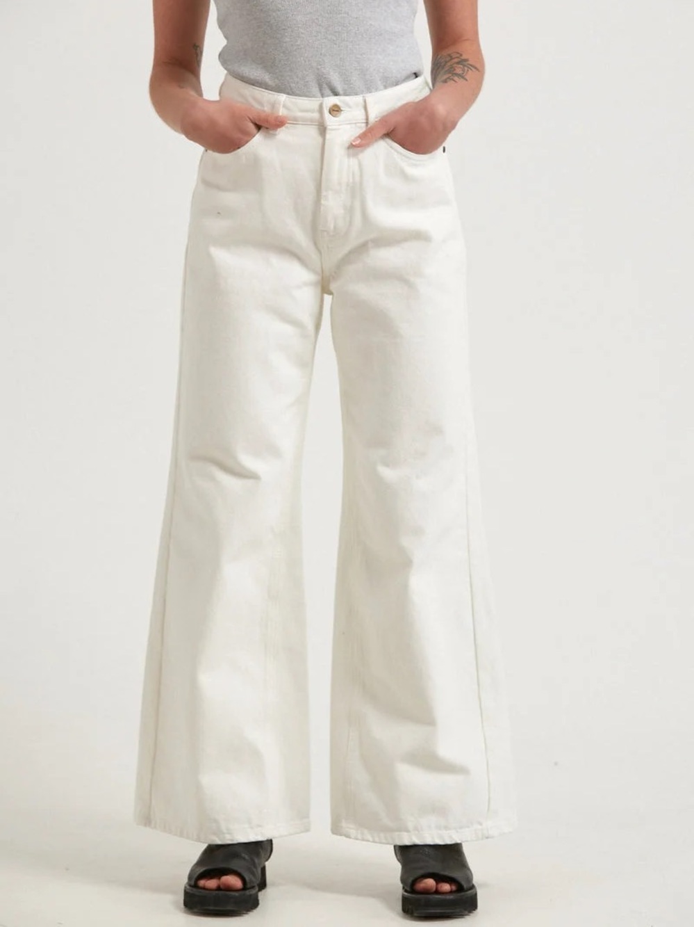 Afends Gigi White Flare Jean